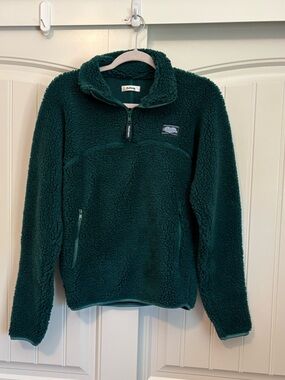 Madhappy Sherpa Half Zip sweater in a green pine size XS